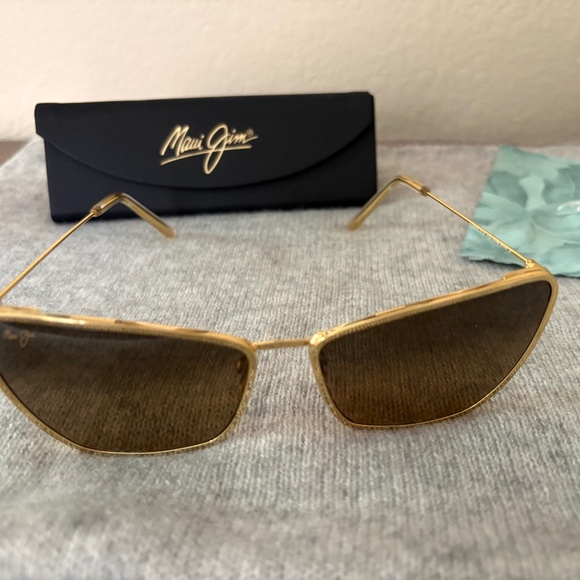 Maui Jim Puakenikeni MJ 823-16 Polarized Gold Metal Sunglasses w/ Case-NWOT main image 15